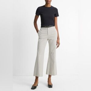 Vince Gardener's Check Cotton Low-Rise Crop Flare Trousers